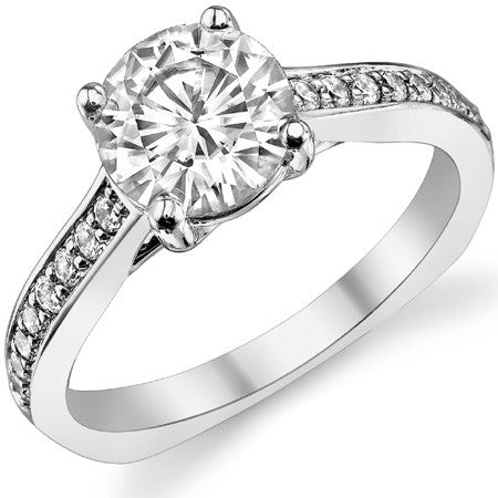Trellis Square Shank Moissanite Engagement Ring