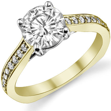 Trellis Square Shank Moissanite Engagement Ring