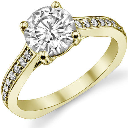 Trellis Square Shank Moissanite Engagement Ring