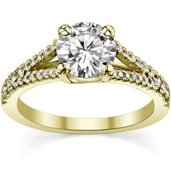 Round Trellis Split Shank Moissanite Engagement Ring