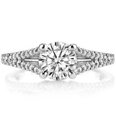 Round Trellis Split Shank Moissanite Engagement Ring