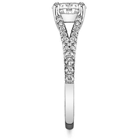 Round Trellis Split Shank Moissanite Engagement Ring