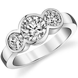 Three-Stone Round Brilliant Moissanite Ring