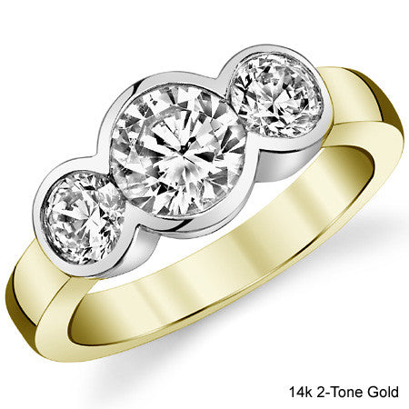 Three-Stone Round Brilliant Moissanite Ring