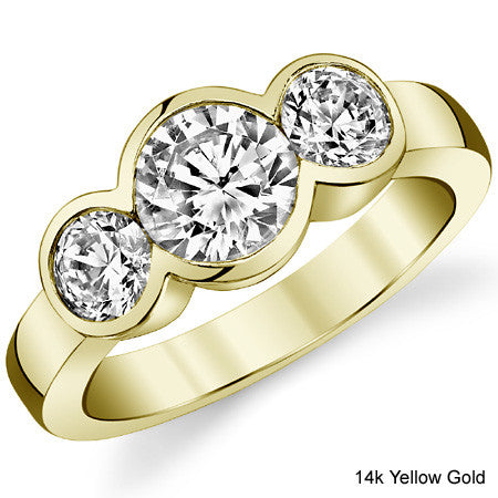 Three-Stone Round Brilliant Moissanite Ring