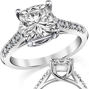 Cushion Trellis Moissanite Engagement Ring