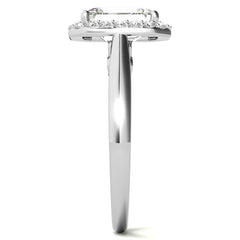 Radiant/Emerald Scroll Halo Moissanite Engagement Ring