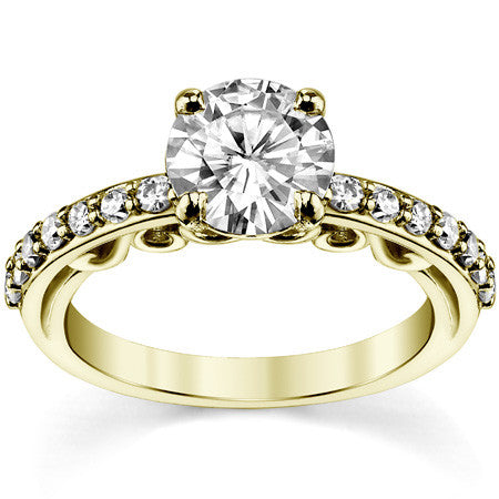 Round Designer Inspired Moissanite Engagement Ring