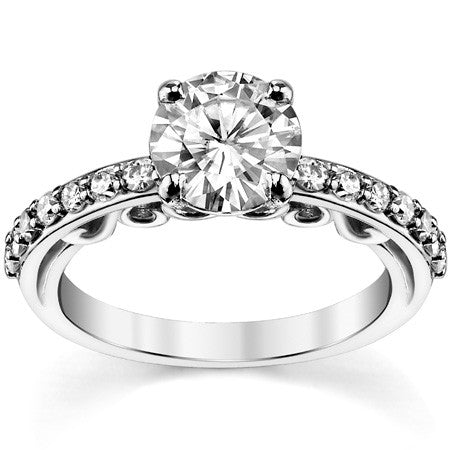 Round Designer Inspired Moissanite Engagement Ring