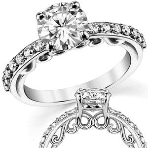 Round Designer Inspired Moissanite Engagement Ring