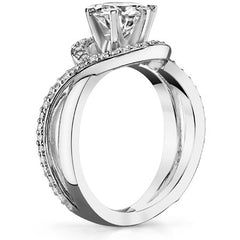 Round Halo Bypass Moissanite Engagement Ring