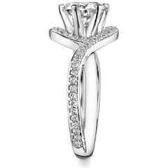 Round Halo Bypass Moissanite Engagement Ring