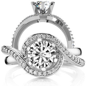 Round Halo Bypass Moissanite Engagement Ring