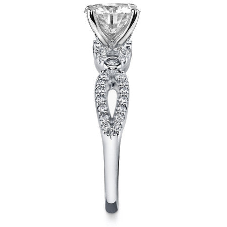 Split Shank Moissanite & Diamond Engagement Ring