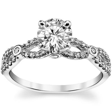 Split Shank Moissanite & Diamond Engagement Ring