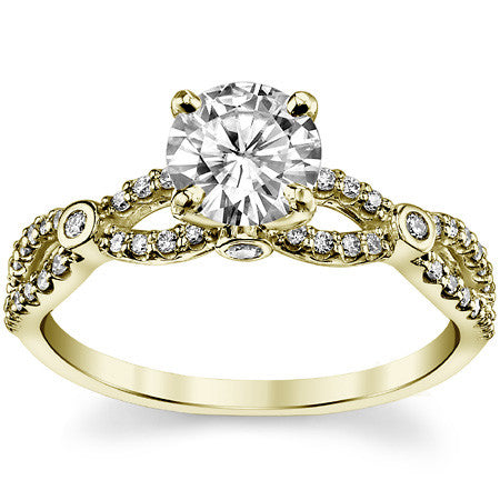 Split Shank Moissanite & Diamond Engagement Ring