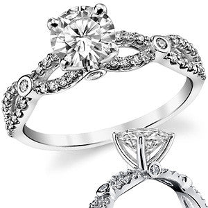 Split Shank Moissanite & Diamond Engagement Ring
