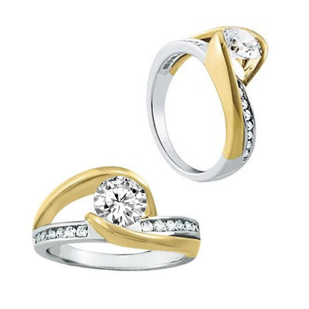 Modern Style Moissanite Engagement Ring
