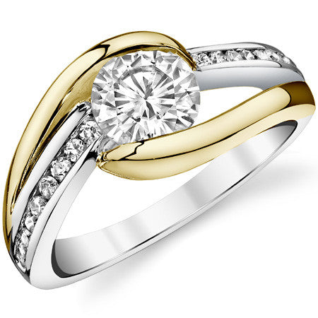 Modern Style Moissanite Engagement Ring