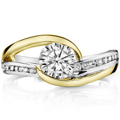 Modern Style Moissanite Engagement Ring
