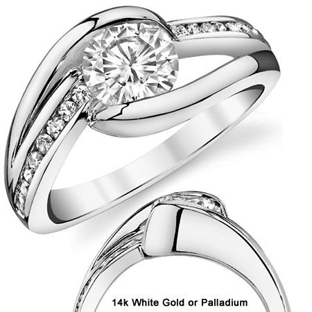 Modern Style Moissanite Engagement Ring