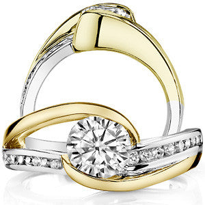 Modern Style Moissanite Engagement Ring