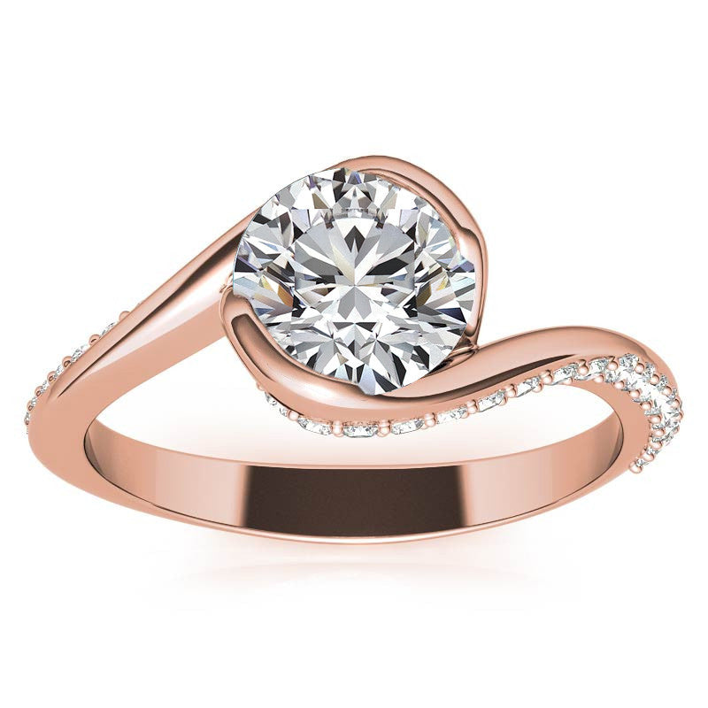 Semi-Bezel Bypass Moissanite Engagement Ring