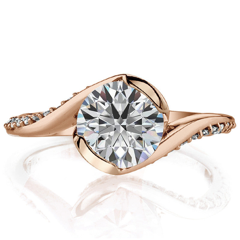 Semi-Bezel Bypass Moissanite Engagement Ring