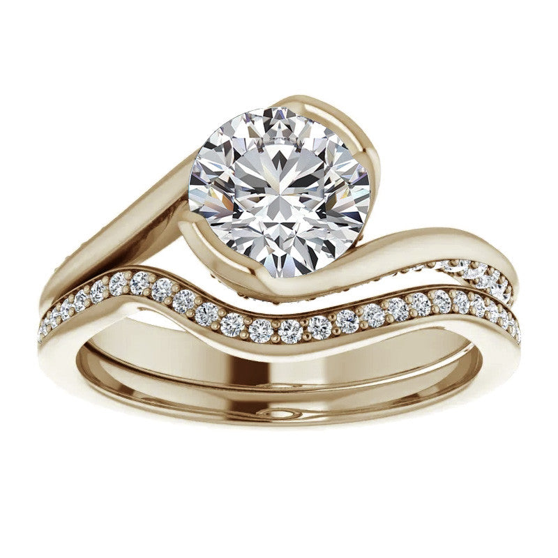 Semi-Bezel Bypass Moissanite Engagement Ring