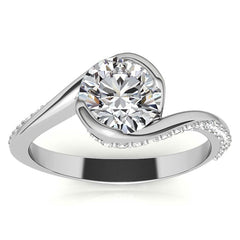 Semi-Bezel Bypass Moissanite Engagement Ring