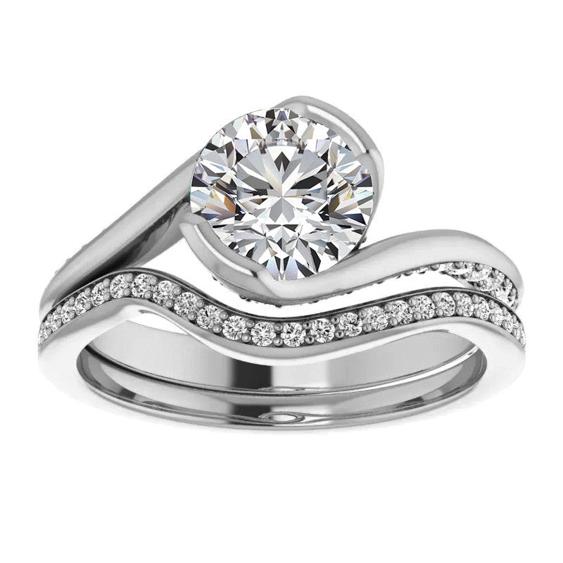 Semi-Bezel Bypass Moissanite Engagement Ring