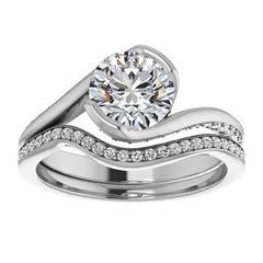 Semi-Bezel Bypass Moissanite Engagement Ring