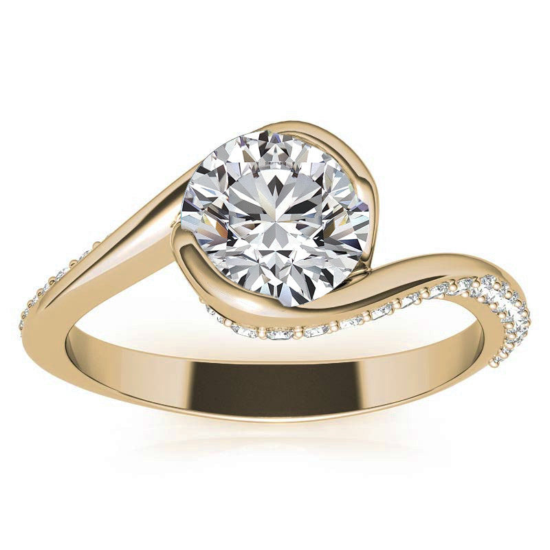 Semi-Bezel Bypass Moissanite Engagement Ring