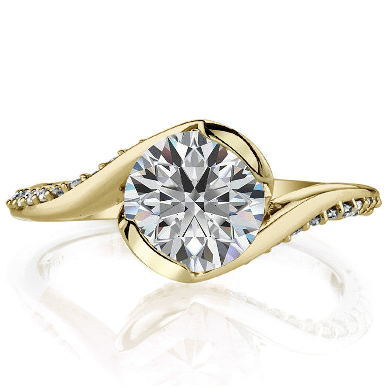 Semi-Bezel Bypass Moissanite Engagement Ring