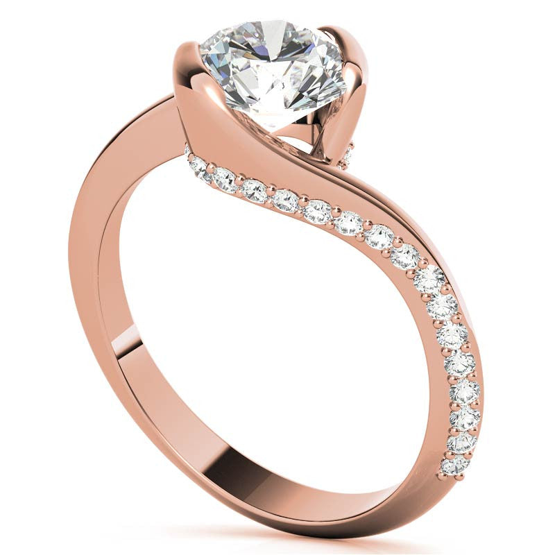 Semi-Bezel Bypass Moissanite Engagement Ring
