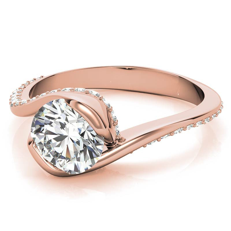 Semi-Bezel Bypass Moissanite Engagement Ring