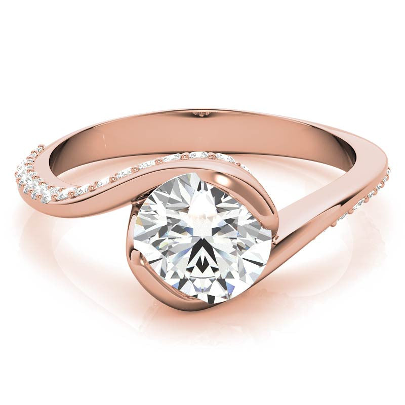 Semi-Bezel Bypass Moissanite Engagement Ring