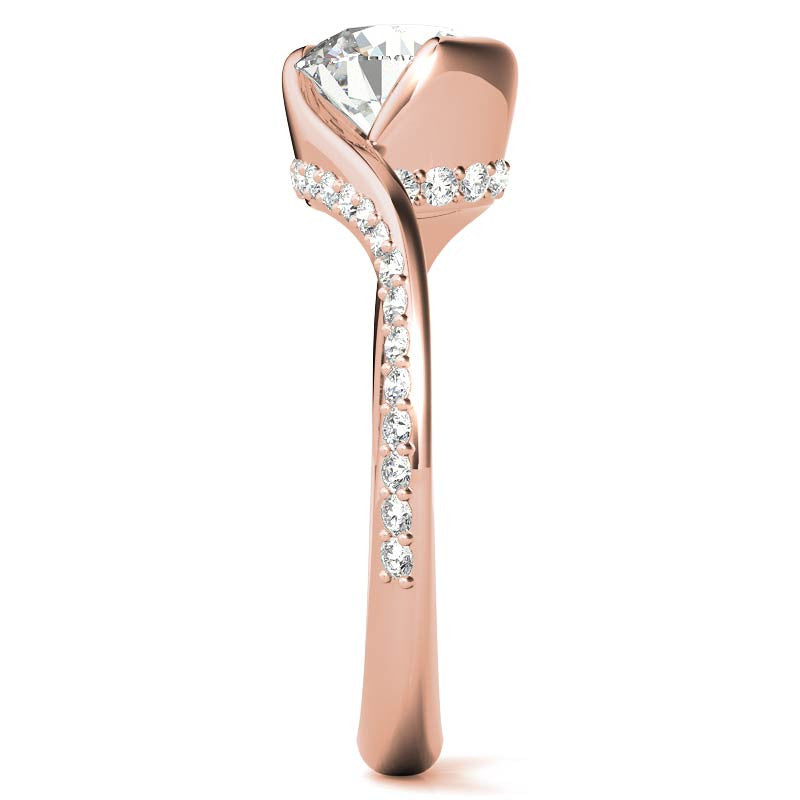 Semi-Bezel Bypass Moissanite Engagement Ring
