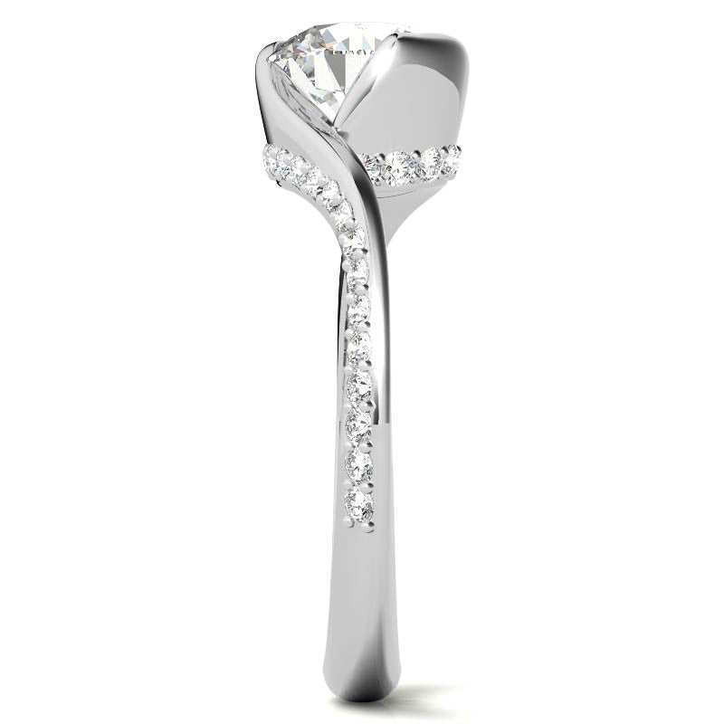 Semi-Bezel Bypass Moissanite Engagement Ring