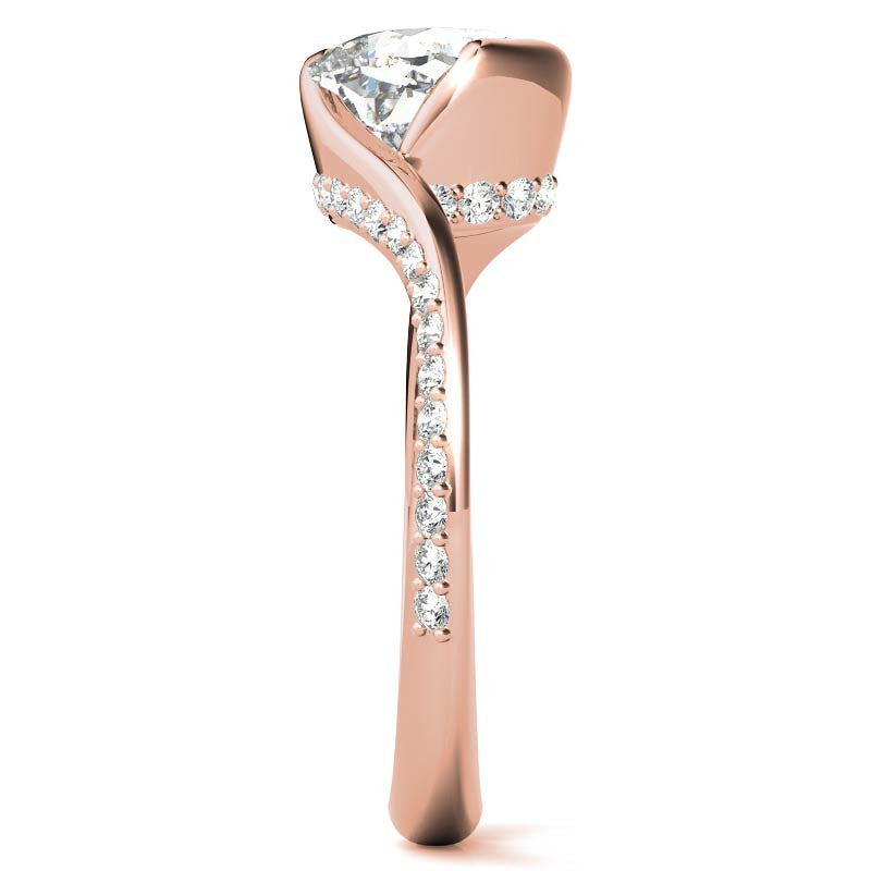 Cushion Semi-Bezel Bypass Moissanite Engagement Ring