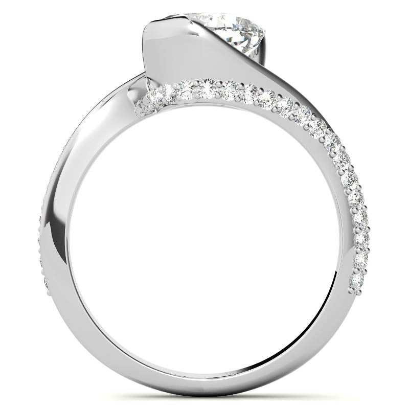 Cushion Semi-Bezel Bypass Moissanite Engagement Ring