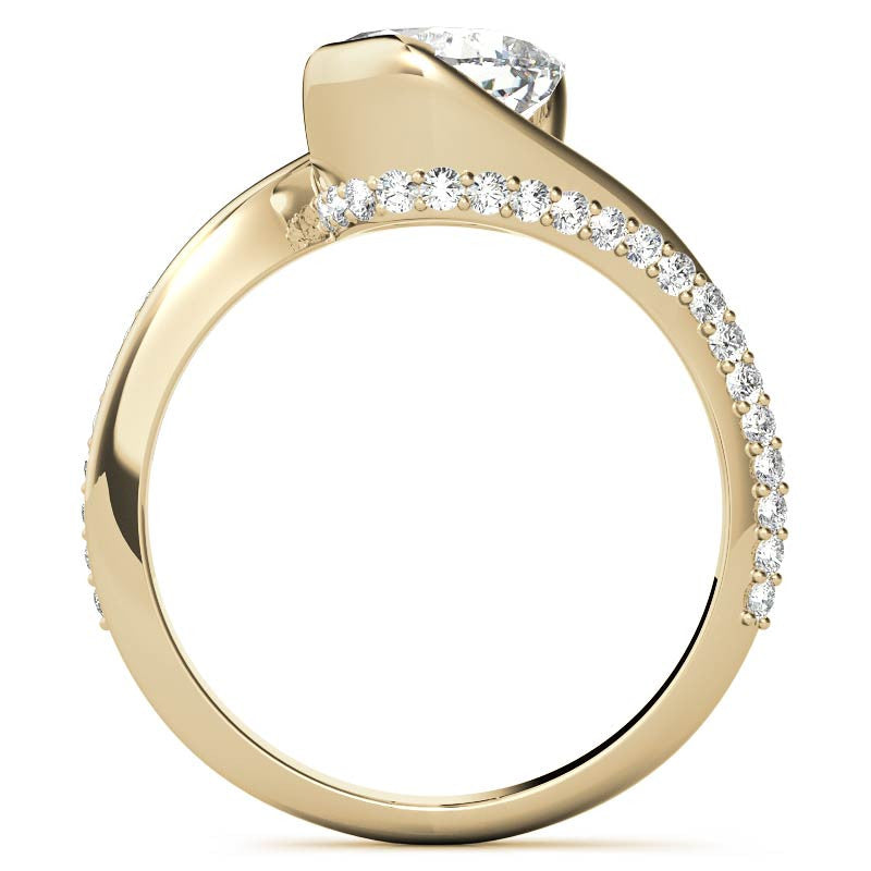 Cushion Semi-Bezel Bypass Moissanite Engagement Ring