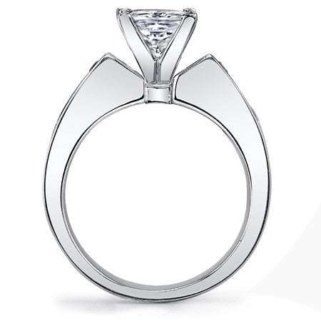 Square Moissanite Engagement Ring Setting, 2.1ct