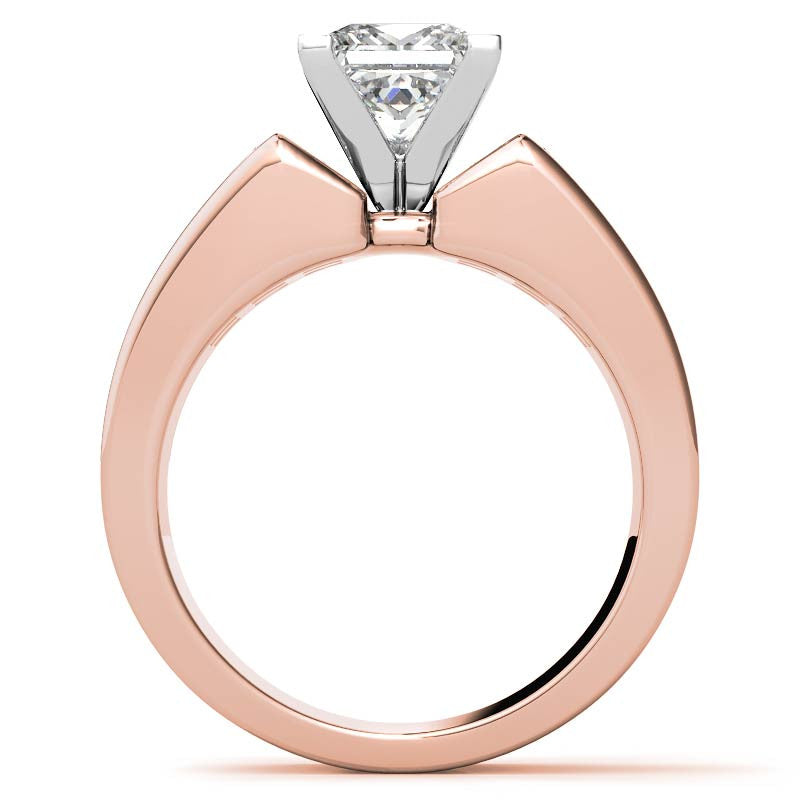 Square Moissanite Engagement Ring Setting, 2.1ct