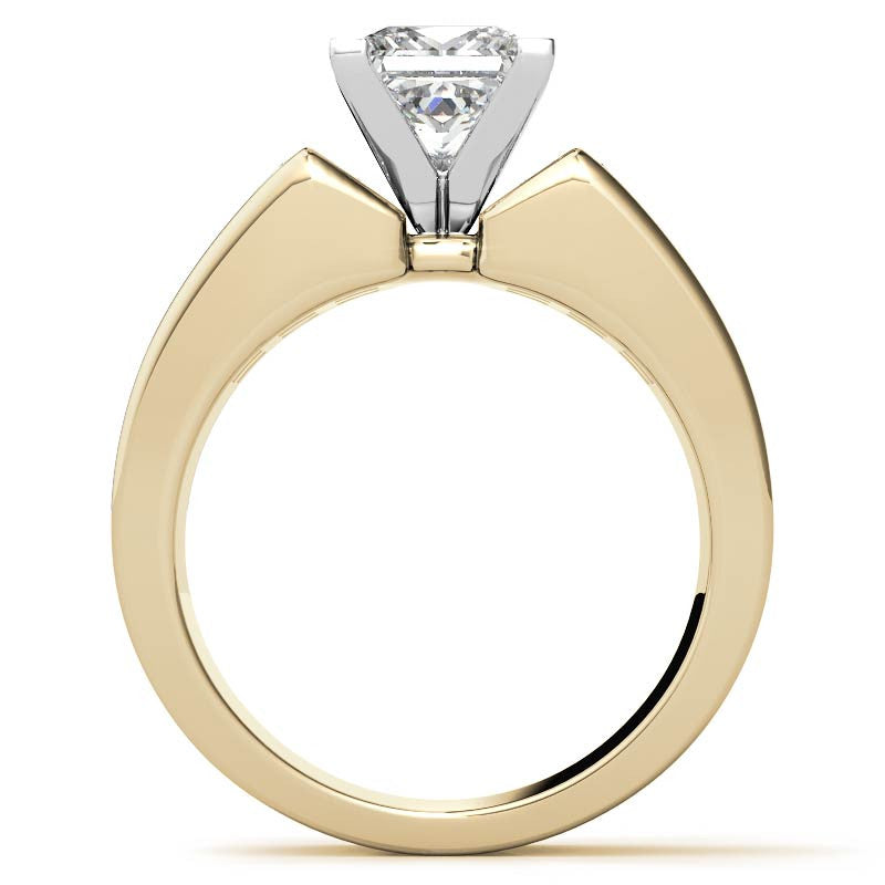 Square Moissanite Engagement Ring Setting, 2.1ct