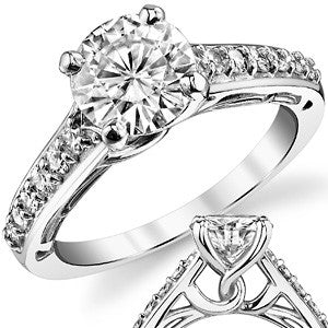 Round Designer Inspired Moissanite Engagement Ring