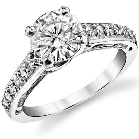 Round Designer Inspired Moissanite Engagement Ring