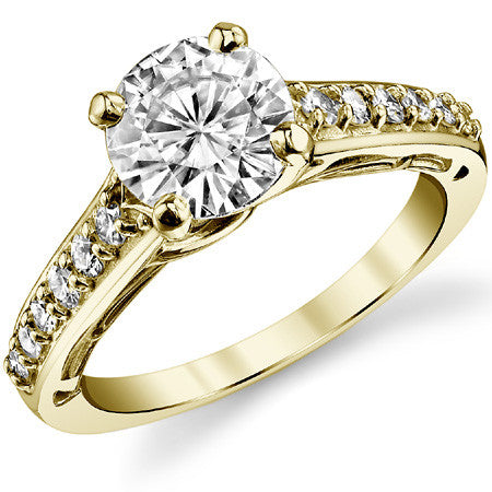 Round Designer Inspired Moissanite Engagement Ring