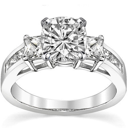 4mm Square Moissanite Engagement Ring Setting 1.64ct