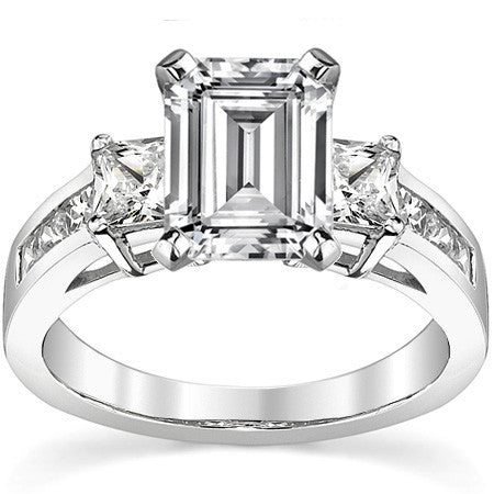 4mm Square Moissanite Engagement Ring Setting 1.64ct